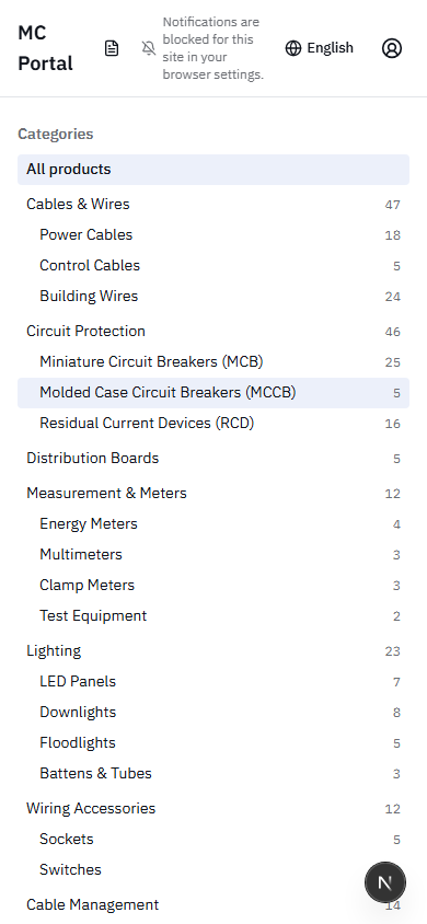 Mobile Catalog View